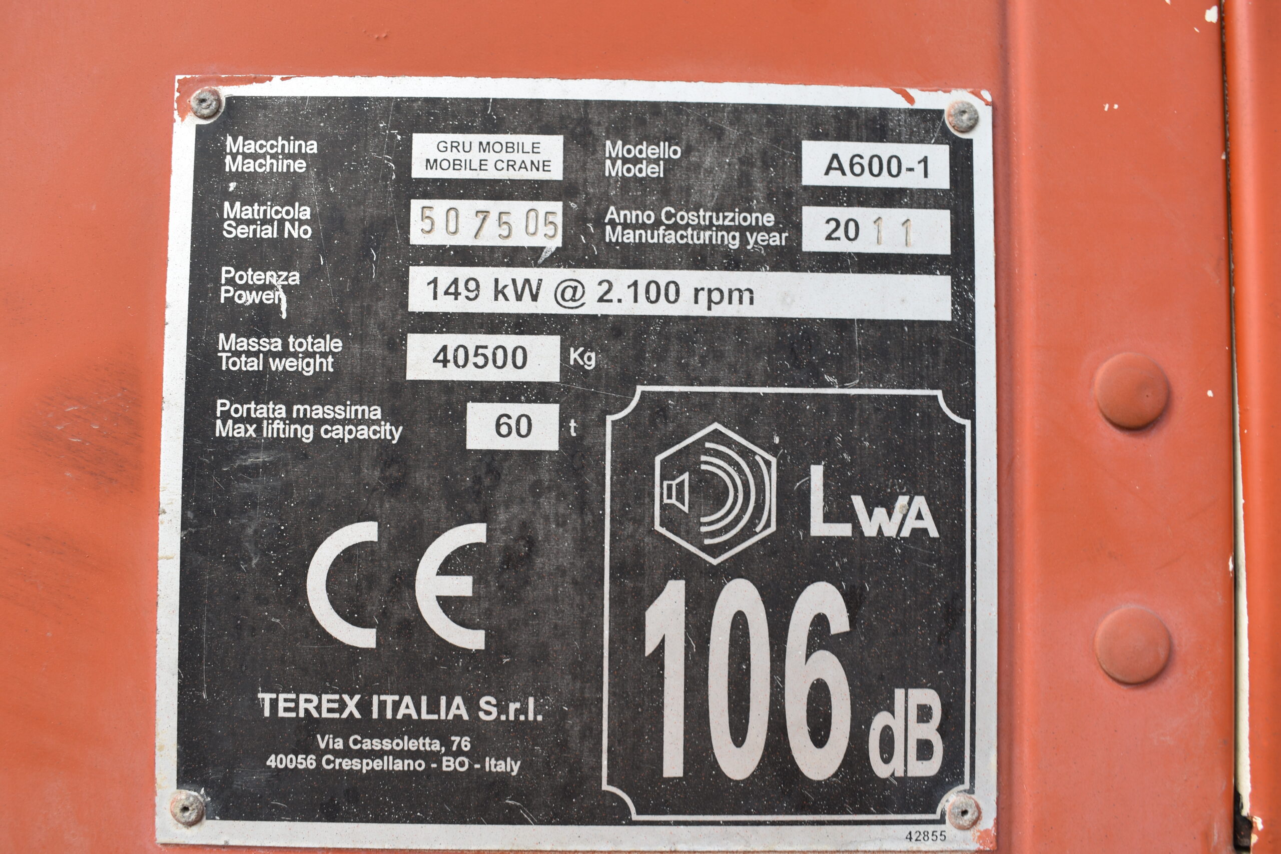 Terex A600 507505 - obrazek 10